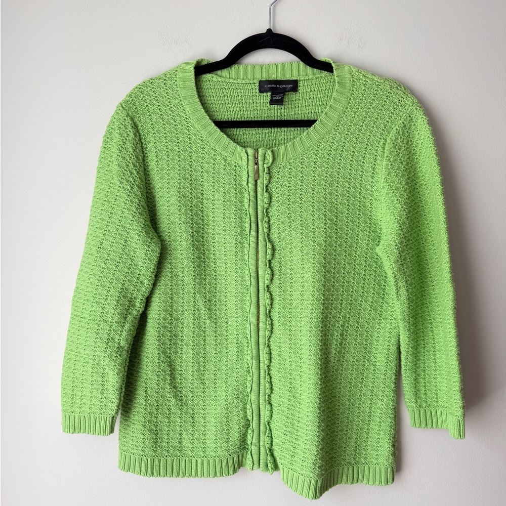 Cable & Gauge Lime Green Women's Cardigan